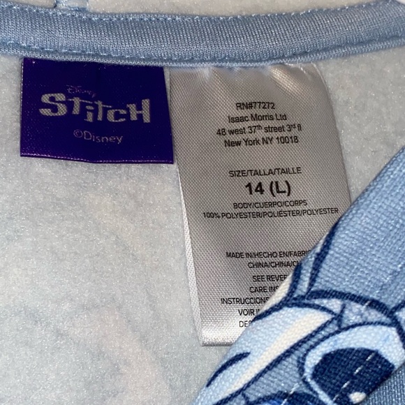 Disney Stitch Pullover Hoodie - Light Blue with Navy Accents - Picture 2 of 4